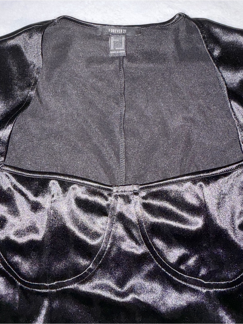 Forever 21 Black Satin Cropped Blazer